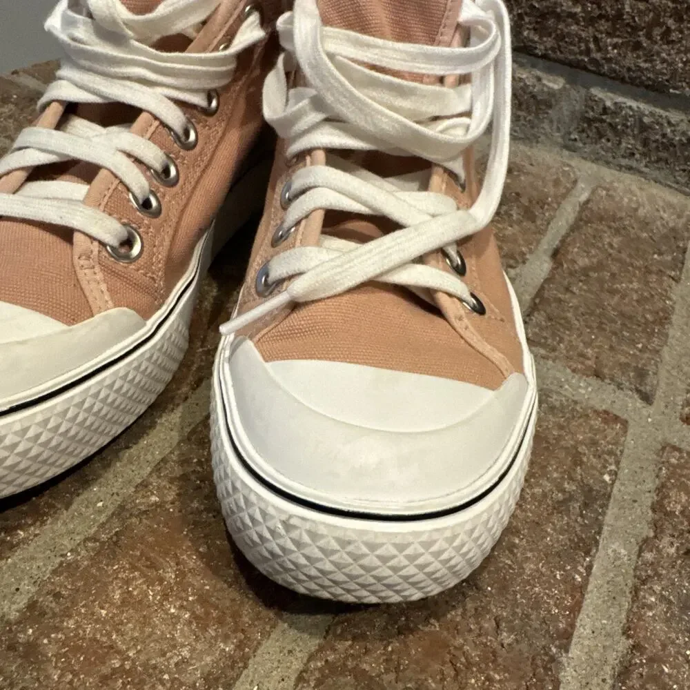 Stella McCartney Futeni/Funchi Blush Canvas High Top shoes Sz 8 blush pink #0047